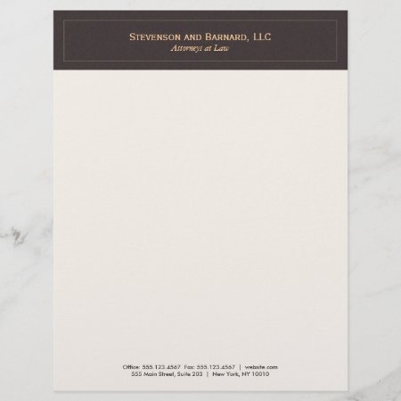 Classic And Professional Brown Letterhead