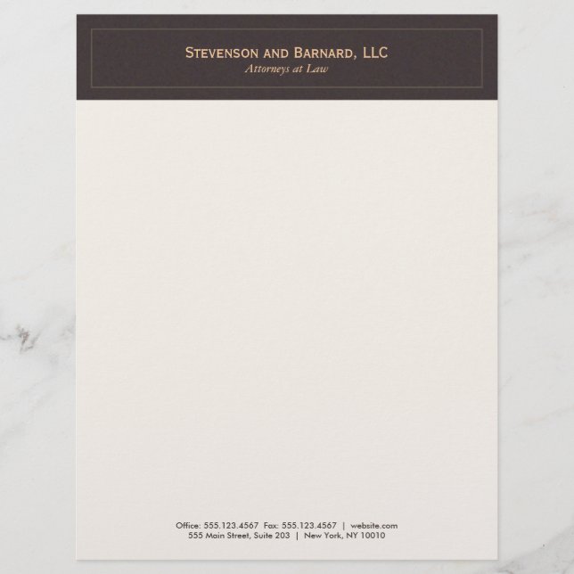 Classic and Professional Brown Letterhead (Front)