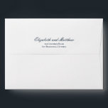 Classic and Simple Elegant Wedding Envelope<br><div class="desc">Composed of simple straight lined frames with classic cursive script and serif typography. All against a backdrop of pure white. These elements are simple,  timeless,  and classic.. 

This is designed by White Paper Birch Co. exclusive for Zazzle.

Available here:
http://www.zazzle.com/store/whitepaperbirch</div>