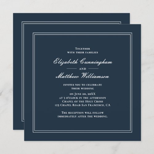 Classic and Simple Elegant Wedding Invitation