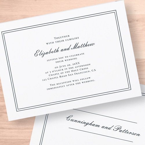 Classic and Simple Elegant Wedding Invitation