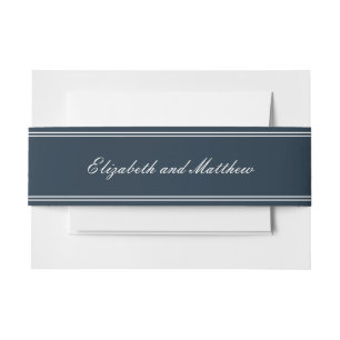 Classic and Simple Elegant Wedding Invitation Belly Band