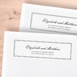 Classic and Simple Elegant Wedding Return Address Label