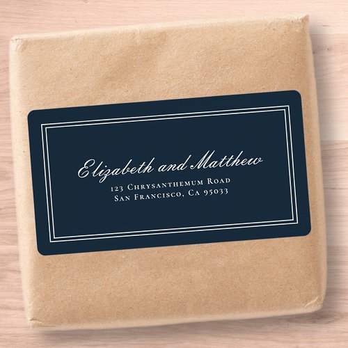 Classic and Simple Elegant Wedding Return Address Label