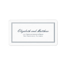 Dusty Blue Modern Minimalist Return Address Label