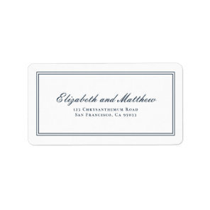 Classic and Simple Elegant Wedding Return Address Label