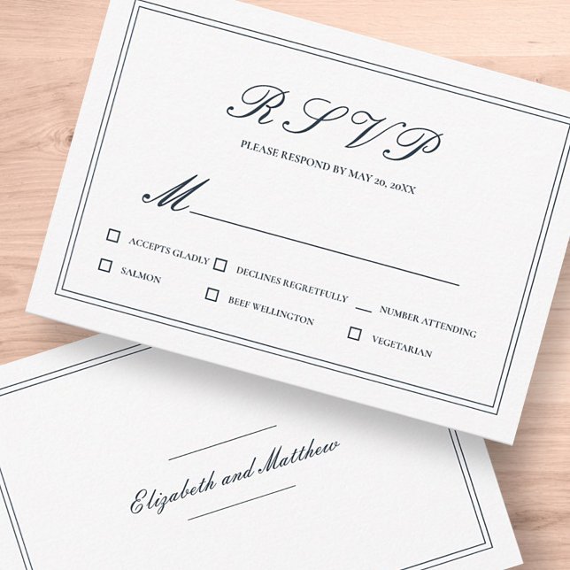 Classic and Simple Elegant Wedding RSVP Card (Creator Uploaded)
