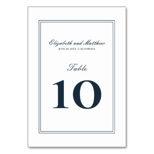 Classic and Simple Elegant Wedding Table Number