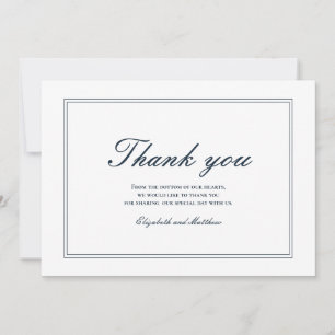 Classic and Simple Elegant Wedding Thank You