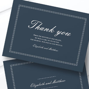 Classic and Simple Elegant Wedding Thank You Card