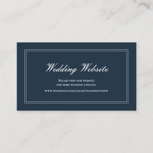 Classic and Simple Elegant Wedding Website Enclosure Card