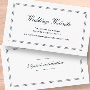Classic and Simple Elegant Wedding Website Enclosure Card