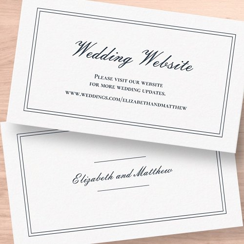 Classic and Simple Elegant Wedding Website Enclosure Card