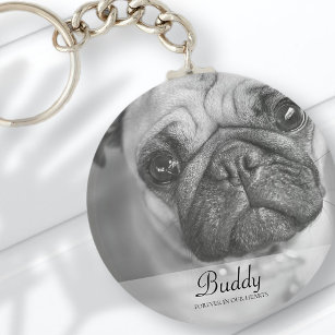 Classic and Simple Pet Photo Memorial Keychain