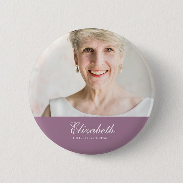 Classic and Simple Photo Memorial Button (Front)