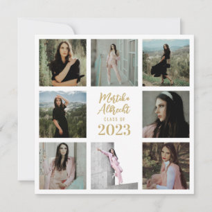 Classic and Simple White Photo Graduation Invitation