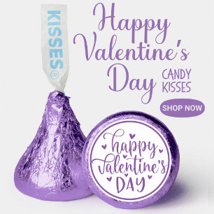 Classic and Sweet Happy Valentine's Day in Purple Hershey®'s Kisses®