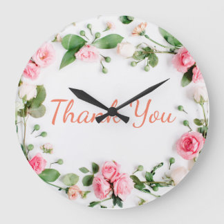 Classic and Trendy Floral Thank you Clock