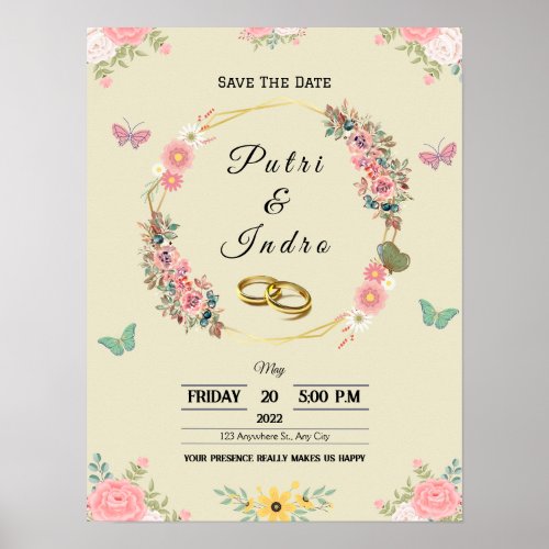 Classic and Trendy Wedding Posters Customizable