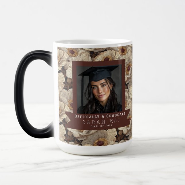 Classic Anemones Flower Pattern Keepsakes Color Morph Mug (Left)