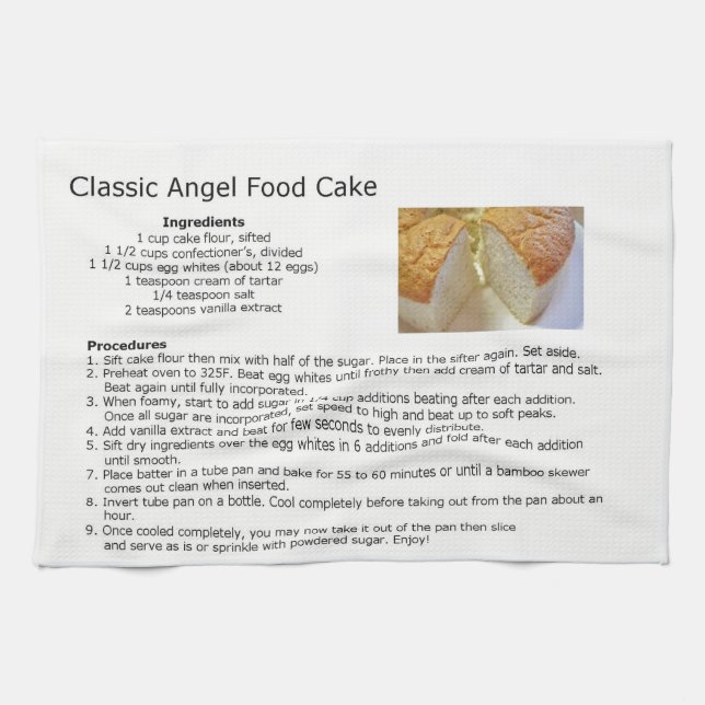 Classic Angel Food Cake Recipe Towel (Horizontal)