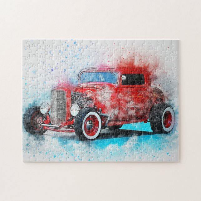 Classic Antique Car Painting | Cool Jigsaw Puzzle (Horizontal)