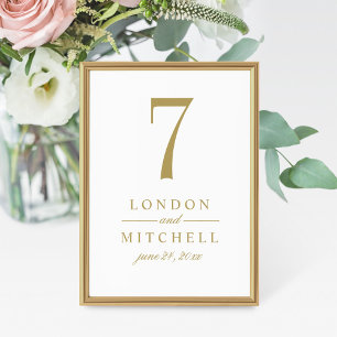 Classic Antique Gold Floral Table Number Card