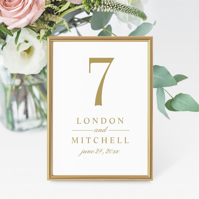 Classic Antique Gold Floral Table Number Card (Creator Uploaded)