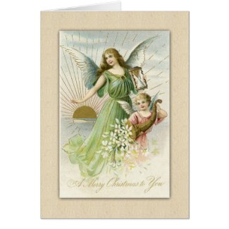 Classic Antique Victorian Angel of Peace Card 