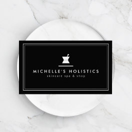 Classic Apothecary Holistic Medicine Black Business Card