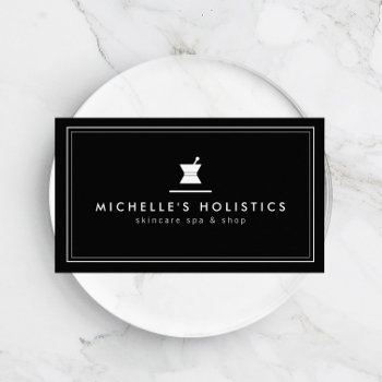 Classic Apothecary Holistic Medicine Black Business Card by 1201am at Zazzle