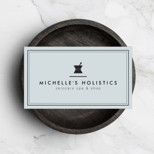 Classic Apothecary Holistic Medicine Pale Blue Business Card