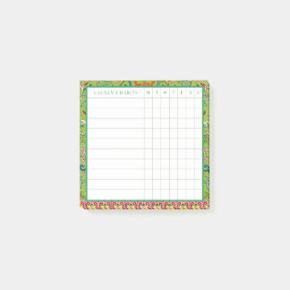 Classic Apple Green Chinoiserie Habit Tracker Post-it Notes