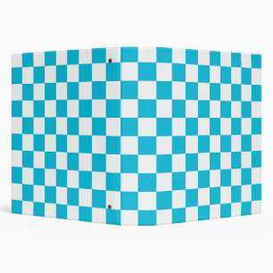 Classic aqua blue checkerboard 3 ring binder