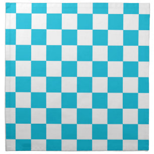 Classic aqua blue checkerboard cloth napkin