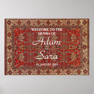 Classic Arabesque Rug Henna Welcome Party Poster