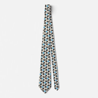Classic Arabesque Tessellation Blue Star Geometric Neck Tie