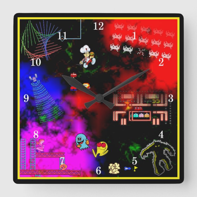 Classic Arcade Junkie Wall Clock (Front)