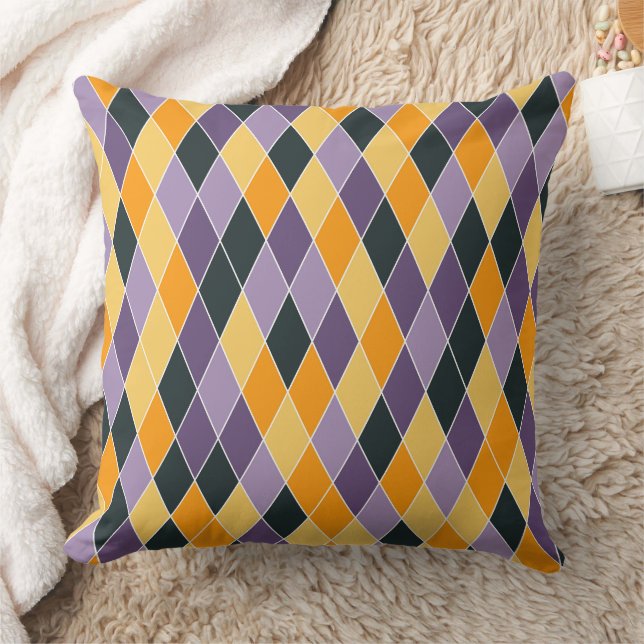 Classic Argyle Diamond Lattice Pattern Throw Pillow (Blanket)