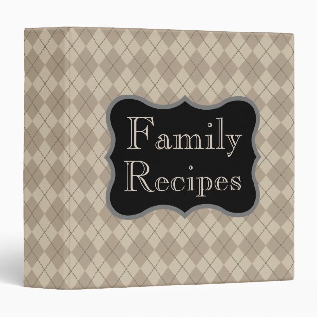 Classic Argyle Family Recipe Binder (Front/Spine)