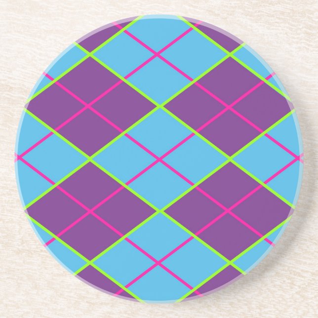 Classic Argyle Pattern Sandstone Coaster (Front)