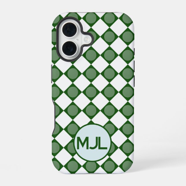 Classic Argyle Pattern with Custom Monogram Iphone Case (Back)