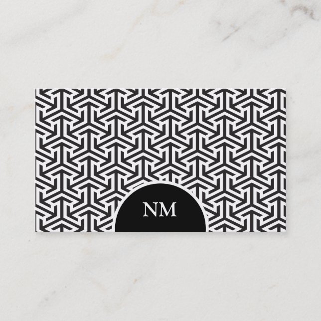 Classic Arrow Weave Pattern Business Card (Front)