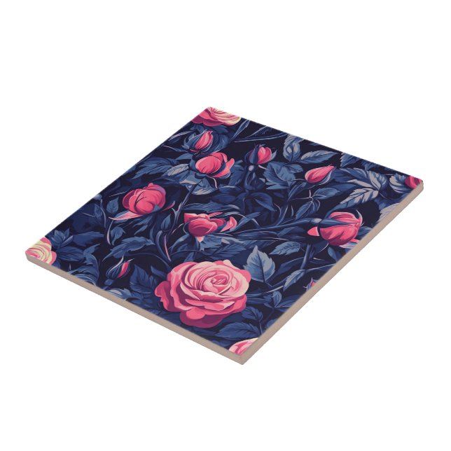Classic Art Deco Rose Tiles  For Indoor Flooring (Side)
