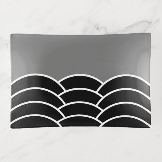 Classic Art Deco Scalloped Scales Art Motif Design Trinket Tray