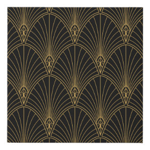 Classic Art Deco Seamless Pattern. Geometric Styli Faux Canvas Print