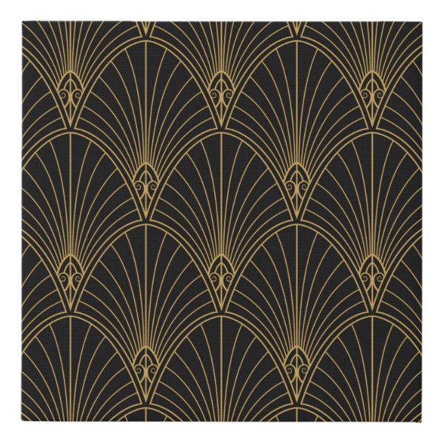 Classic Art Deco Seamless Pattern. Geometric Styli Faux Canvas Print (Front)
