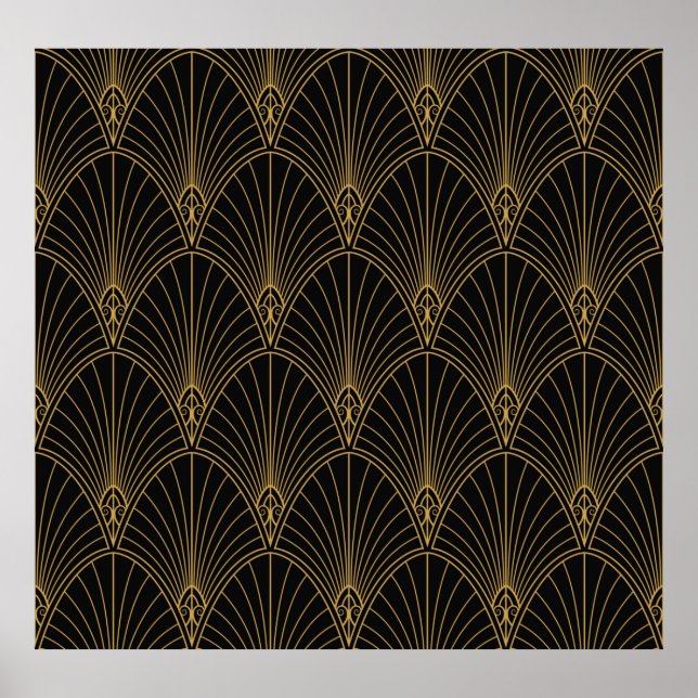 Classic Art Deco Seamless Pattern. Geometric Styli Poster (Front)
