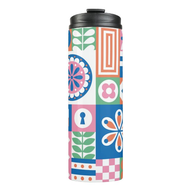Classic Art Deco Seamless Pattern. Geometric Styli Thermal Tumbler (Front)