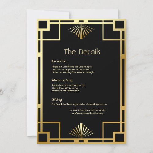 Classic Art Deco vintage Details Card